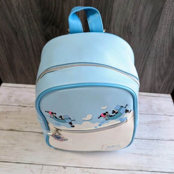 Her‎ Universe Disney Mickey Mouse Airplane Crazy School Mini Backpack - Picture 2 of 8